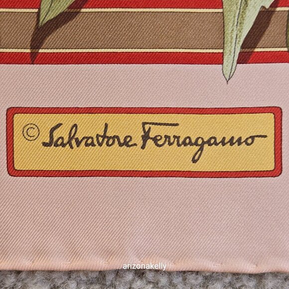 *RARE* Salvatore Ferragamo Omaggio a DePisis Silk Scarf Hand Rolled - Picture 2 of 16